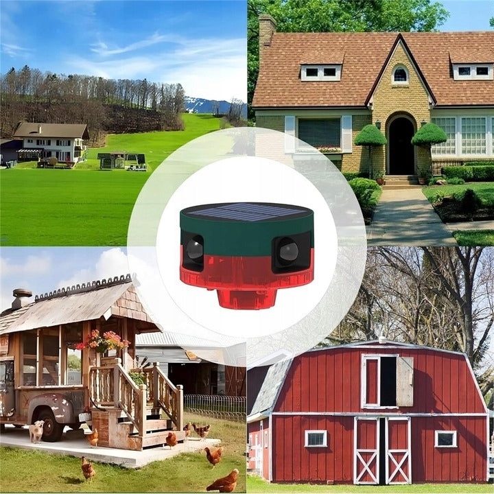 ALARM WITH OUTDOOR MOTION SENSOR, SOUND AND LIGHT SIREN, 129 DB Manufacturer code Solarny alarm czujnika ruchu na zewnątrz