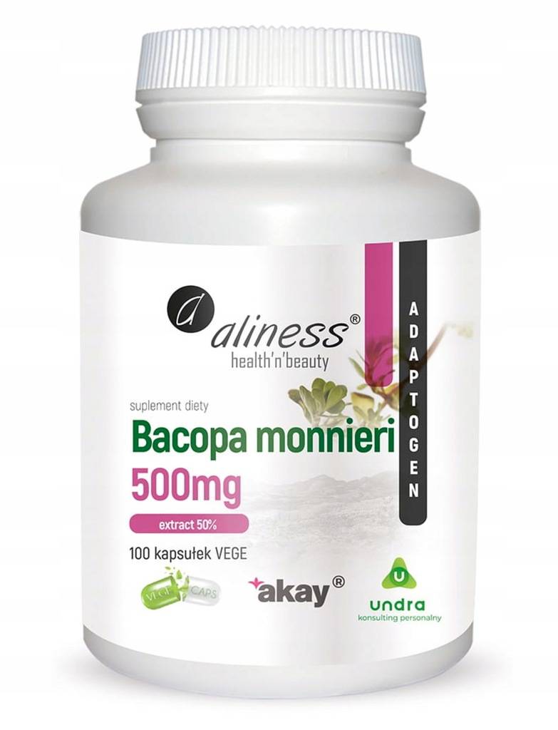 ALINESS Bacopa Monnieri BAKOPA extract 50%, 500 mg MEMORY CONCENTRATION