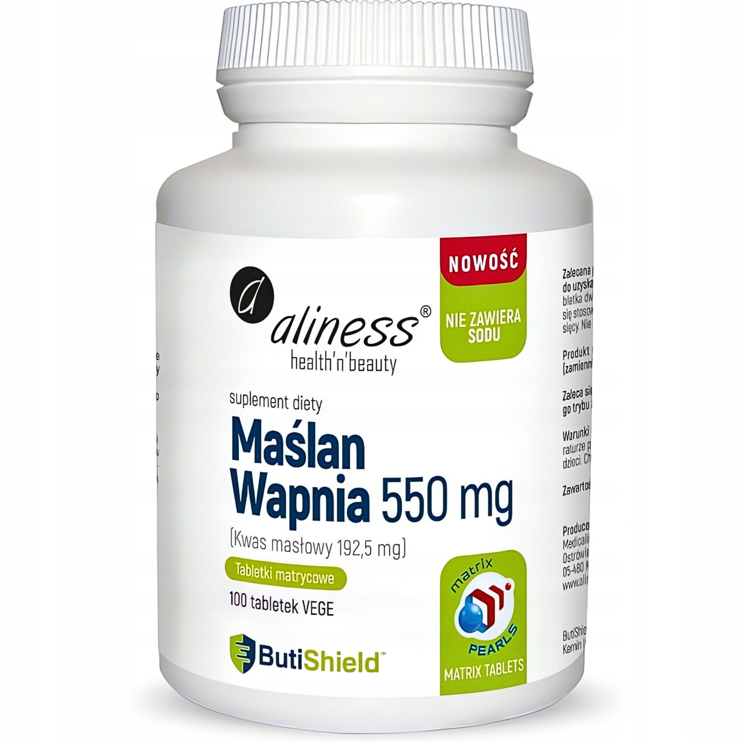 ALINESS CALCIUM BUTTER 550 mg 100 matrix tablets without sodium BUTYRIC ACID