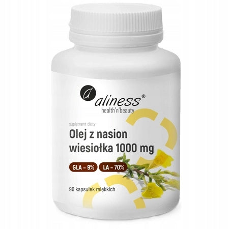 ALINESS Evening Primrose Seed Oil 1000mg 90k Omega GLA Acids 9% LA 70% LEATHER
