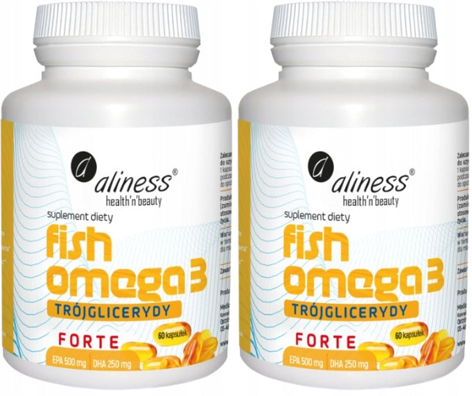ALINESS Fish Omega 3 Forte Triglycerides EPA 500 DHA 250 HEART BRAIN 2x60k