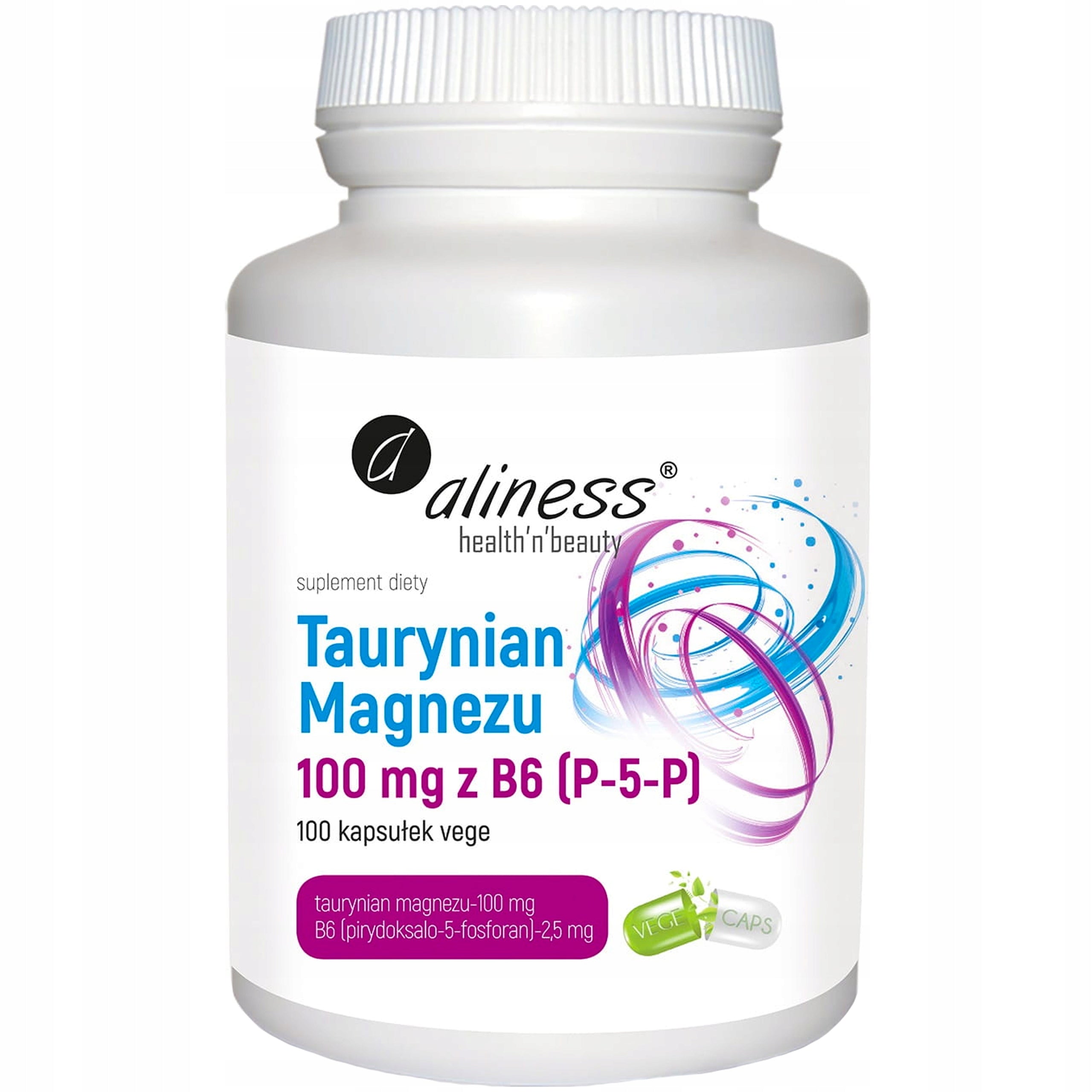 ALINESS MAGNESIUM TAURATE 100mg B6 - 100 kaps Brand Aliness