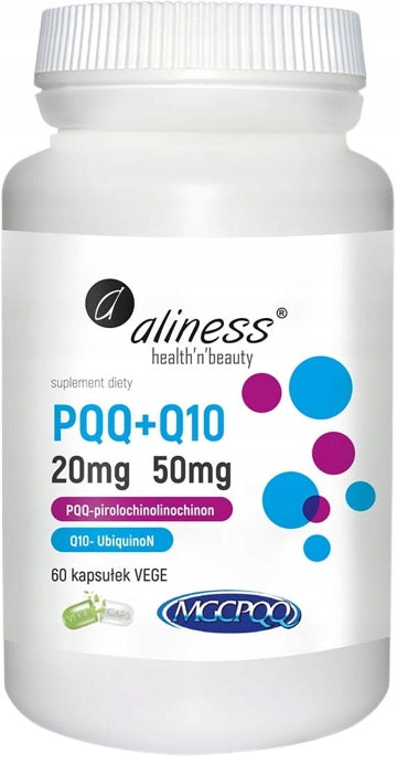ALINESS PQQ 20 mg+coenzyme Q10 50mg 60k Aging Processes Concentration Heart
