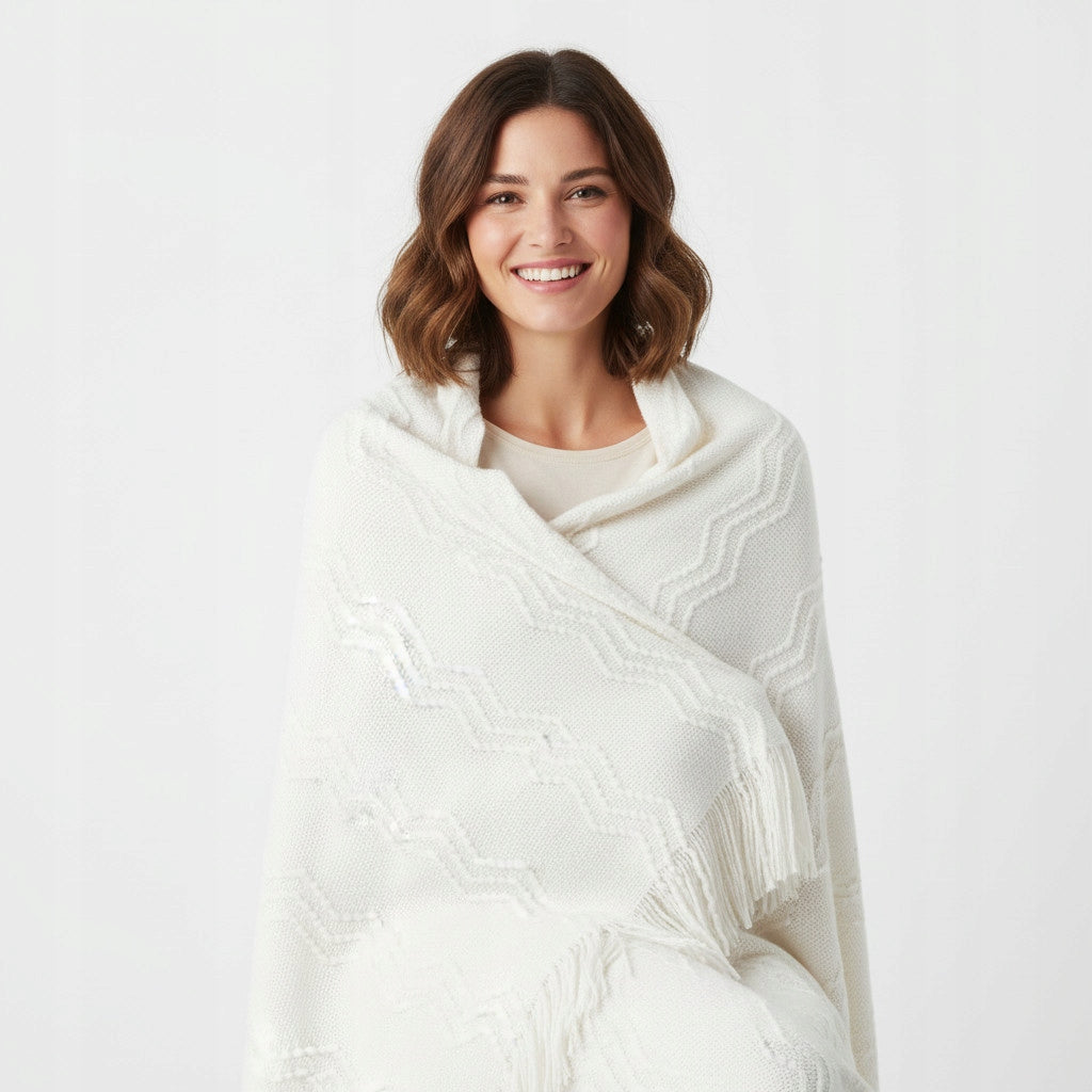 ALL-SEASON BLANKET ACRYLIC LYON WITH FRINGES 130X170CM ECRU SCANDINAVIAN STYLE EAN (GTIN) 5902340683613