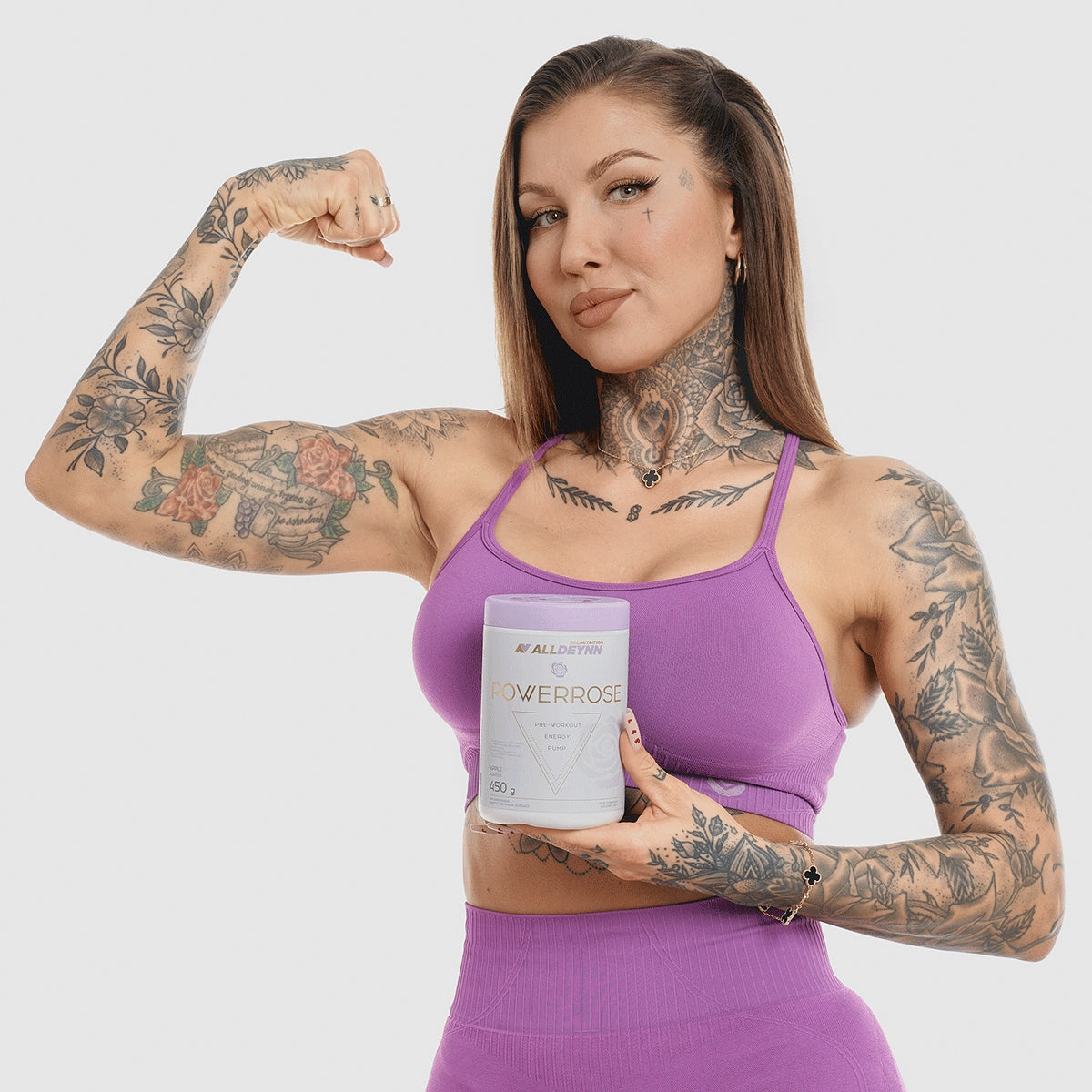ALLDEYNN POWERROSE 450g GREEN APPLE PRE-WORKOUT FOR WOMEN PRE-WORKOUT Packaging status original