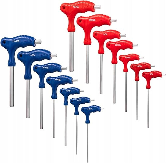 ALLEN WRENCHES WITH HANDLE T 14 PCS. SAE METRIC CR V FOR KEY REPAIRS