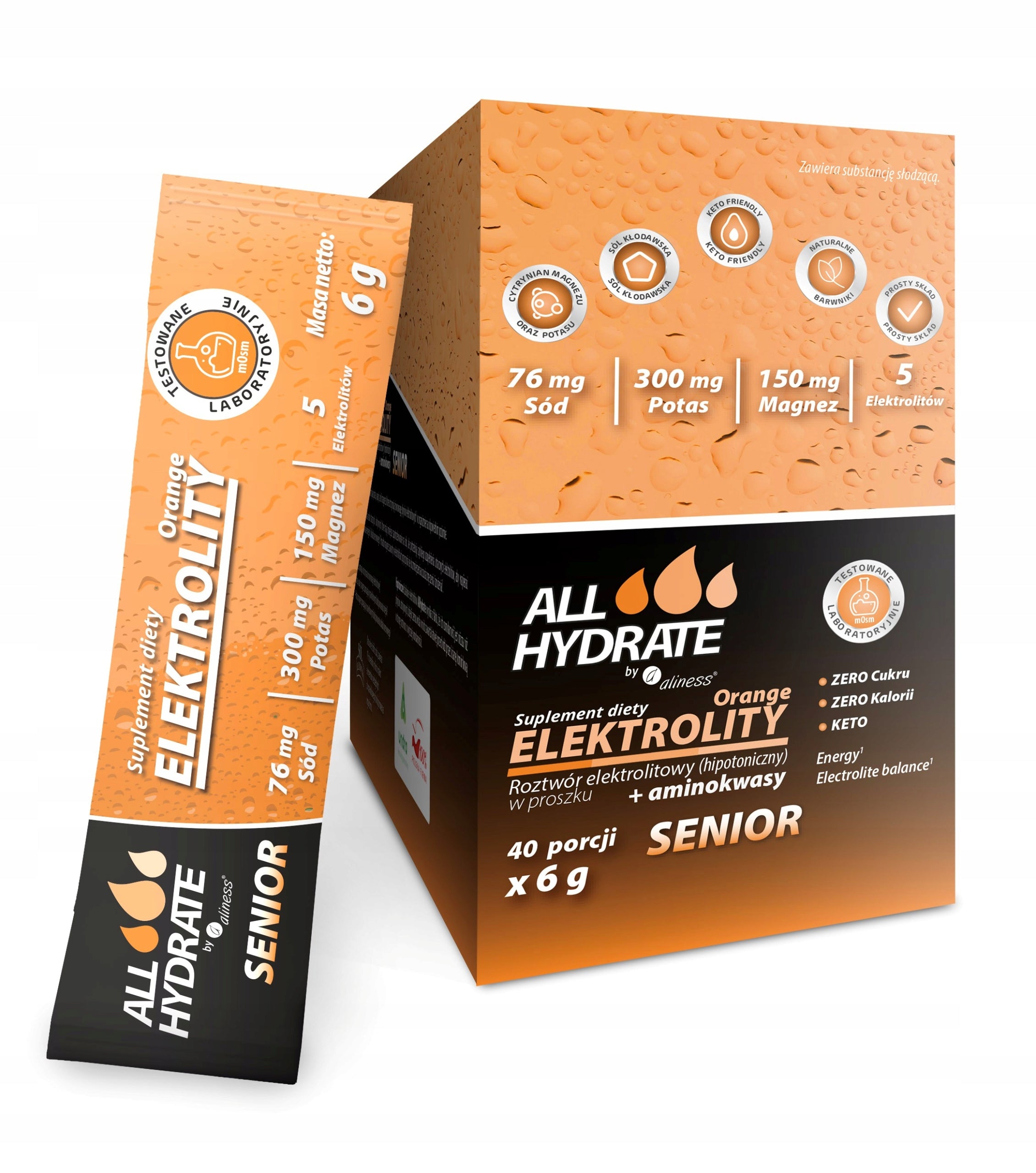 ALLHydrate, Electrolytes STICK Senior Orange 6g