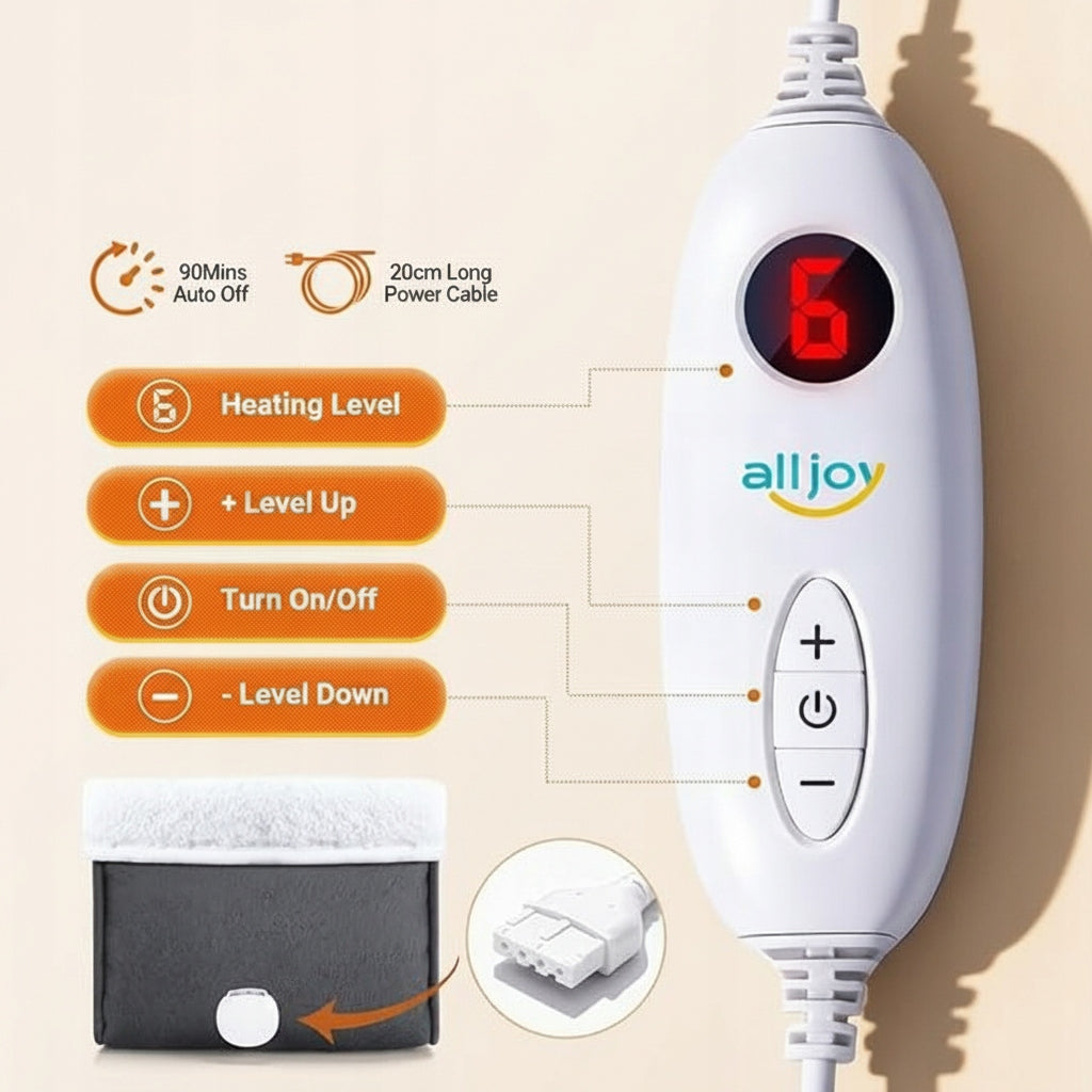 ALLJOY Foot Warmer Electric 6 Levels Heating Medical device no