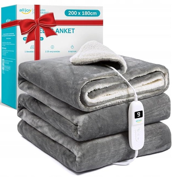 ALLJOY Large Electric Heated Blanket 200x180cm with 9 Heat Levels