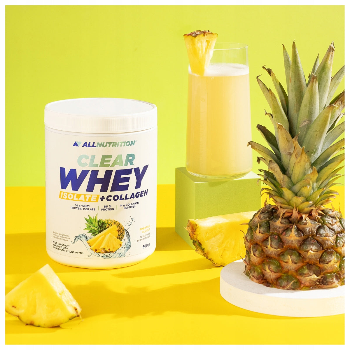 ALLNUTRITION CLEAR WHEY ISOLATE + COLLAGEN 500G PINEAPPLE Packaging status original