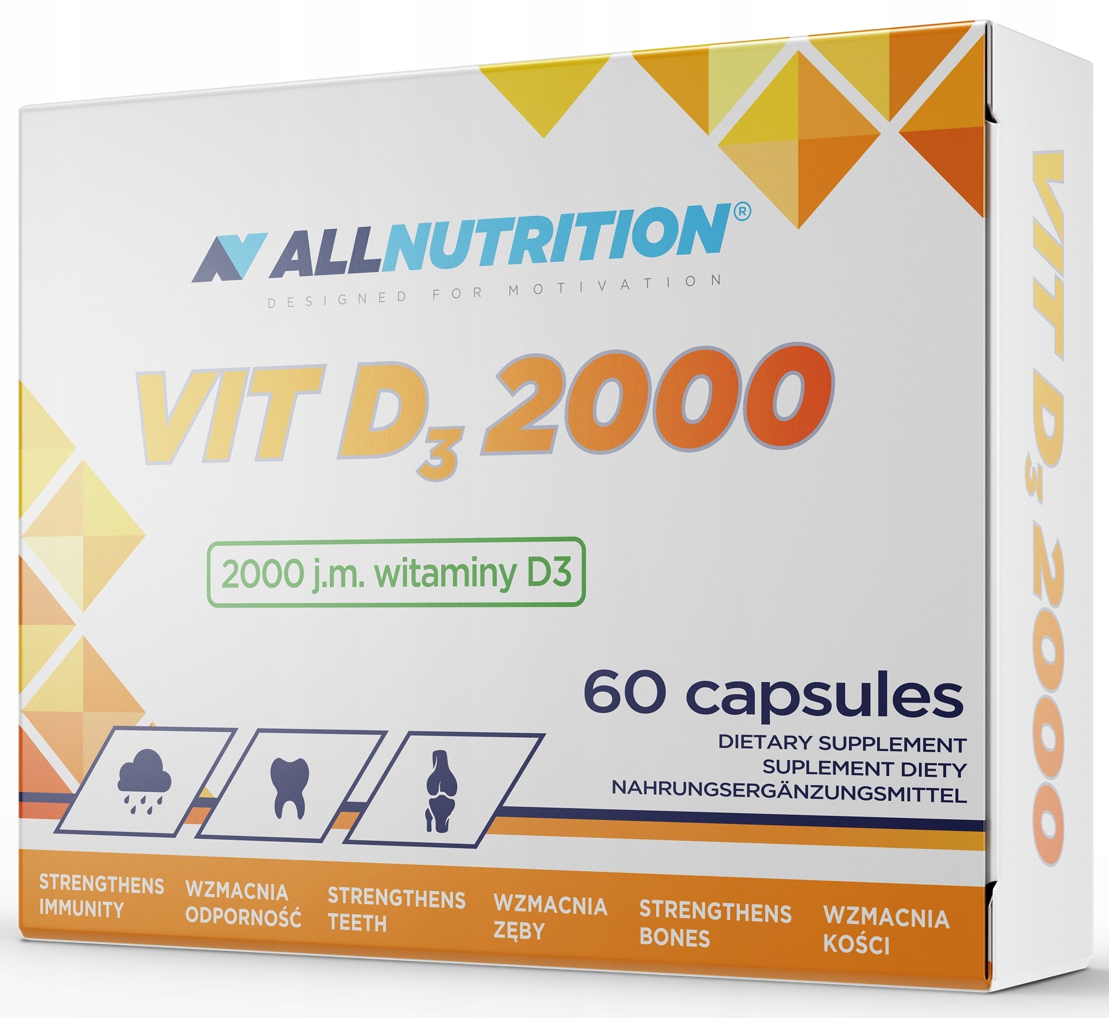ALLNUTRITION D3 2000 60CAPSULES STRONG HEALTHY BONE TEETH RESISTANCE FATIGUE