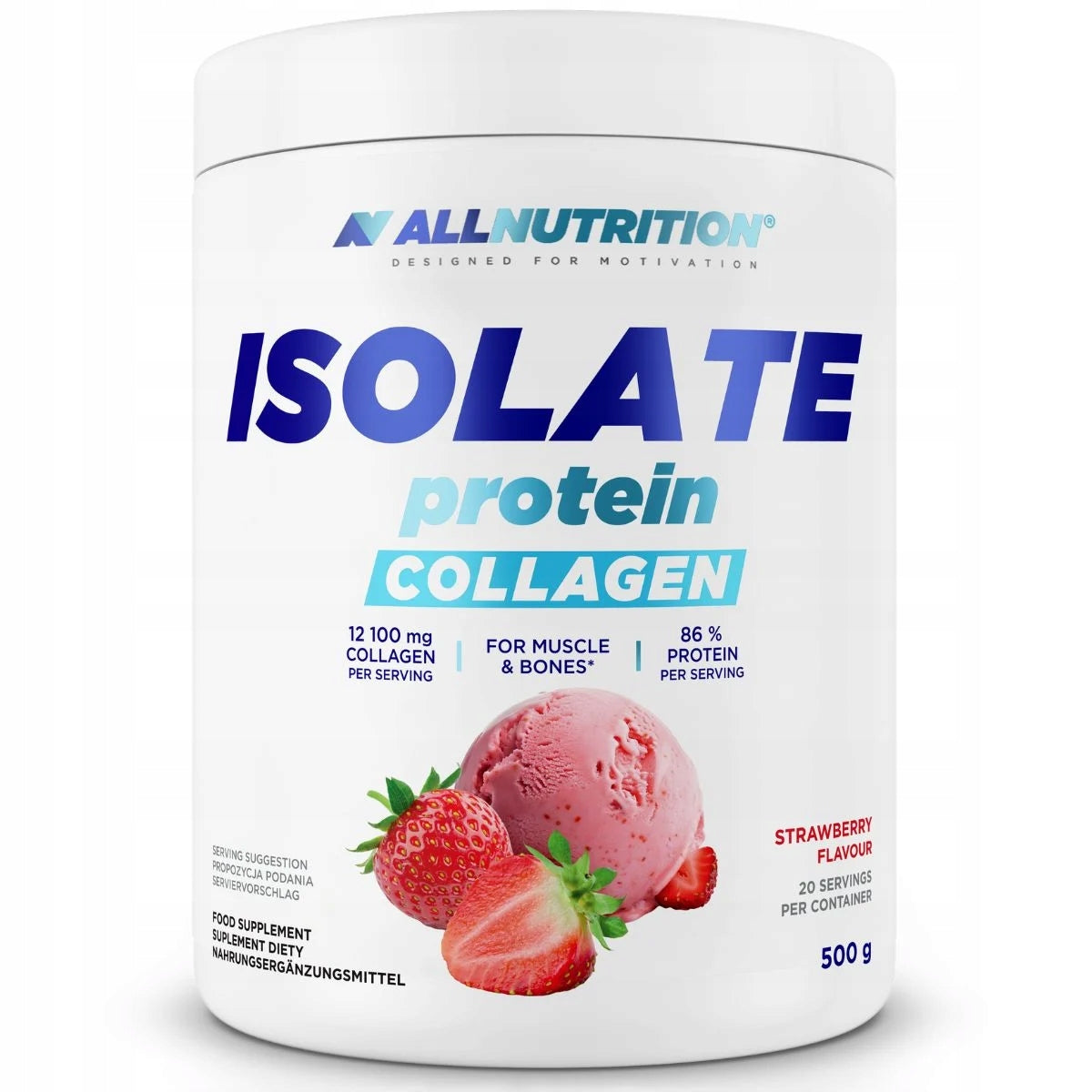 ALLNUTRITION ISOLATE PROTEIN COLLAGEN 12100mg COLLAGEN PROTEIN 500g STRAWBERRY