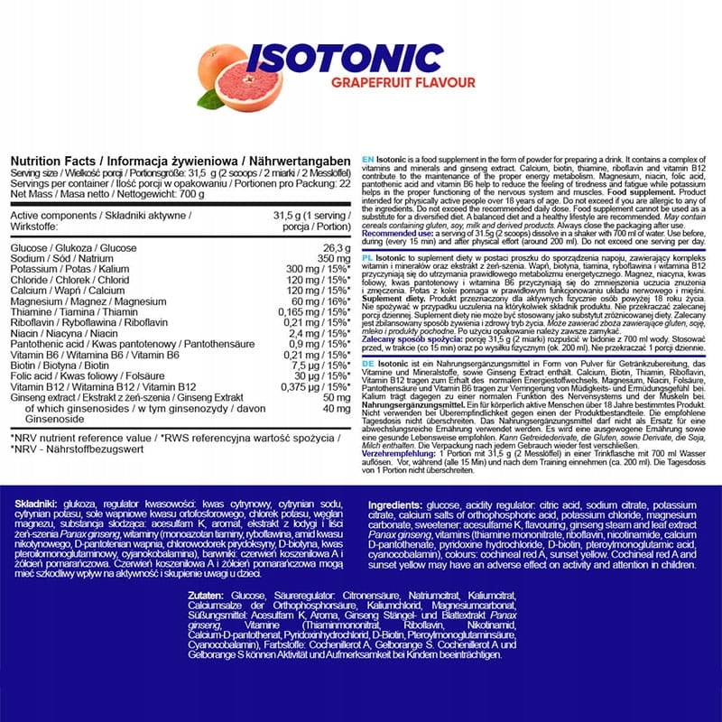 ALLNUTRITION ISOTONIC 700G - isotonic powder orange Expiration date at least six months from the date of purchase