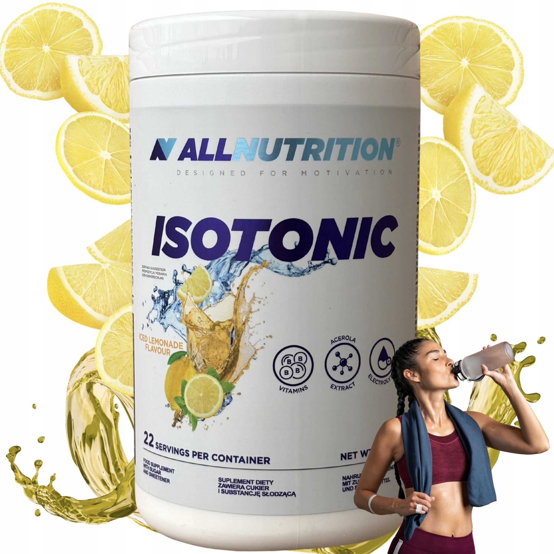 ALLNUTRITION Isotonic 700g lemon flavour electrolytes vitamins hydration