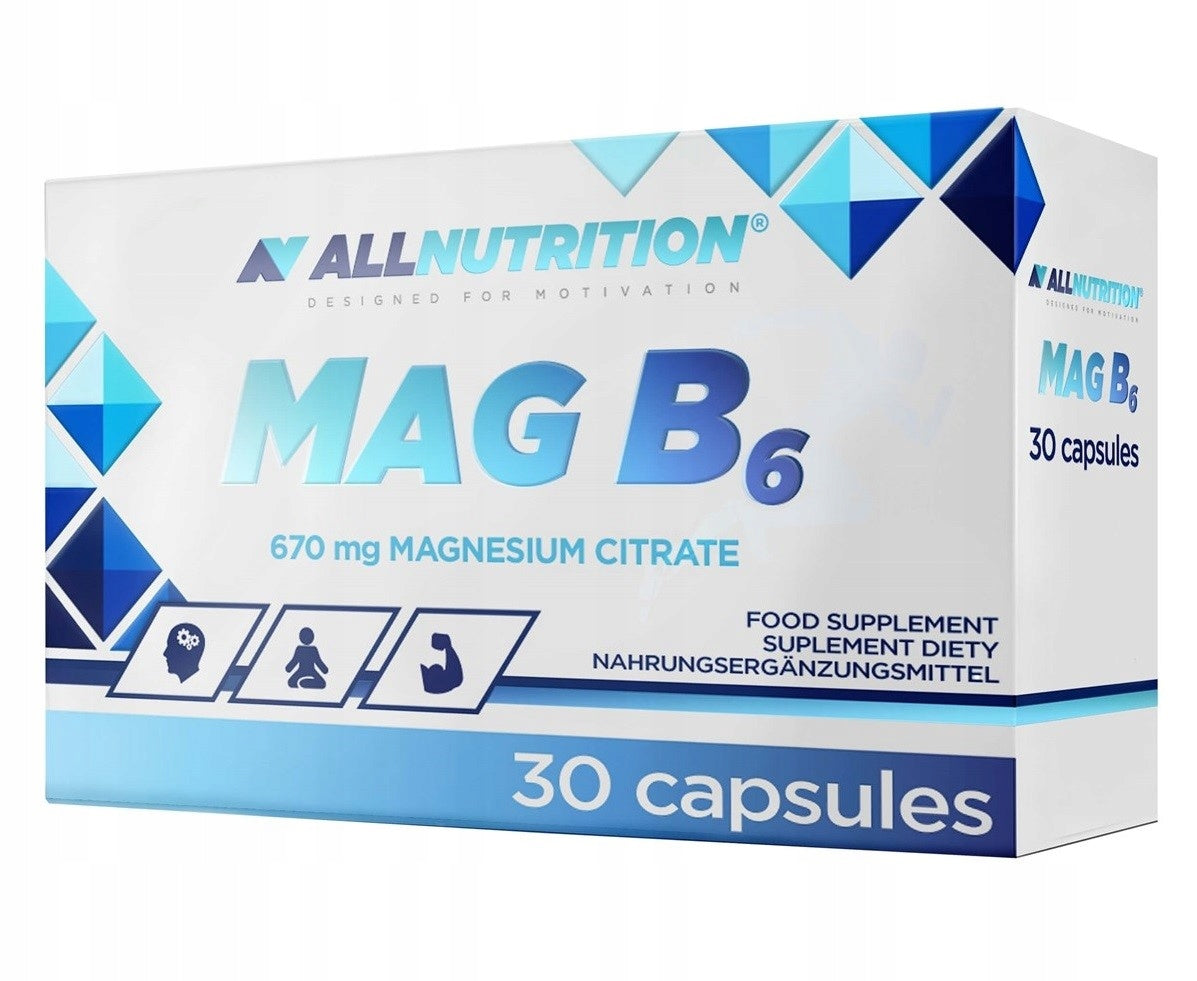 ALLNUTRITION MAG B6 30CAP MAGNESIUM VITAMIN B6 CONTRACTION STRESS NERVE FATIGUE