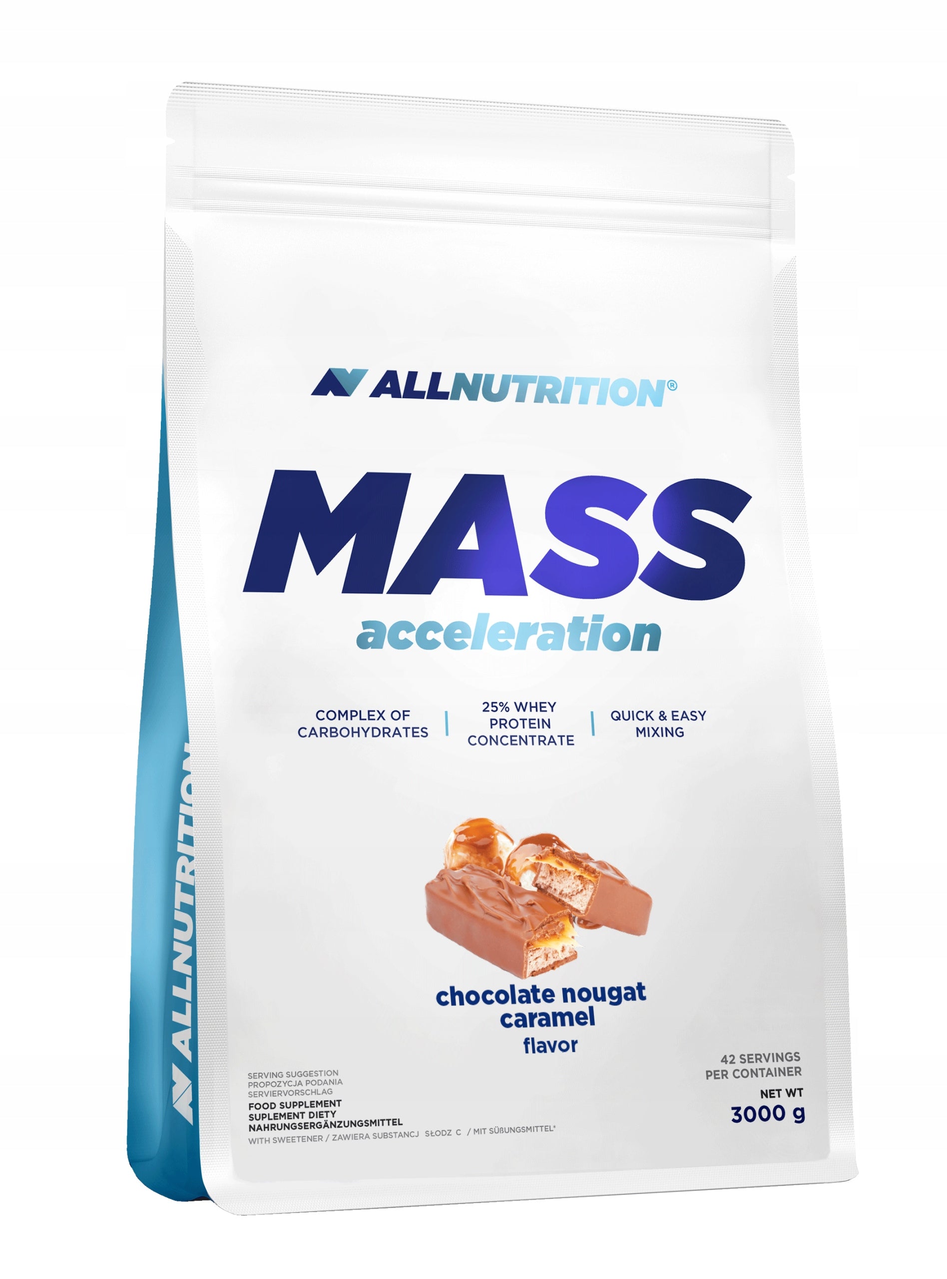 ALLNUTRITION MASS ACCELERATION 3000g GAINER MASS PROTEIN CARBOHYDRATES ENERGY