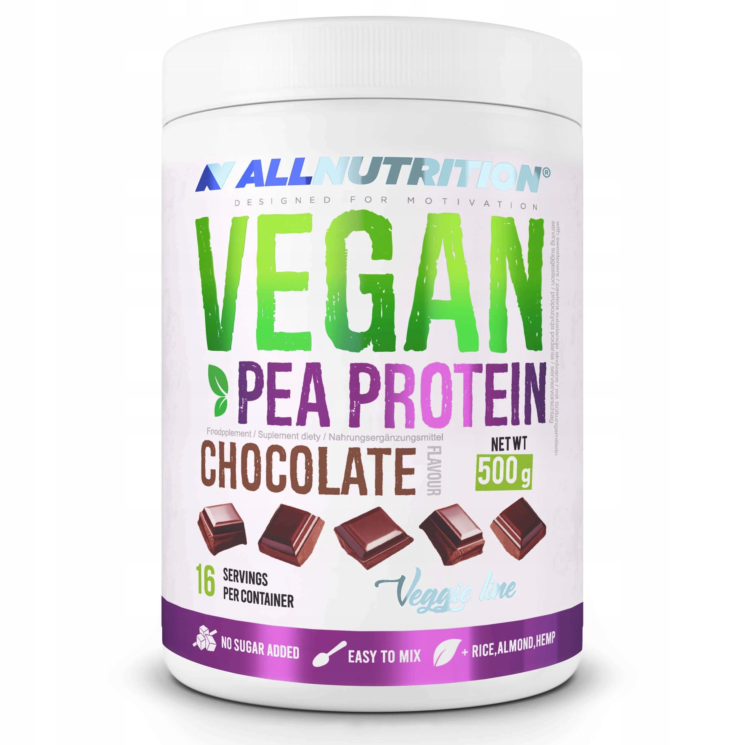ALLNUTRITION VEGAN PEA PROTEIN 500g WHOLE PEA PROTEIN VEGETARIAN CHOCOLATE