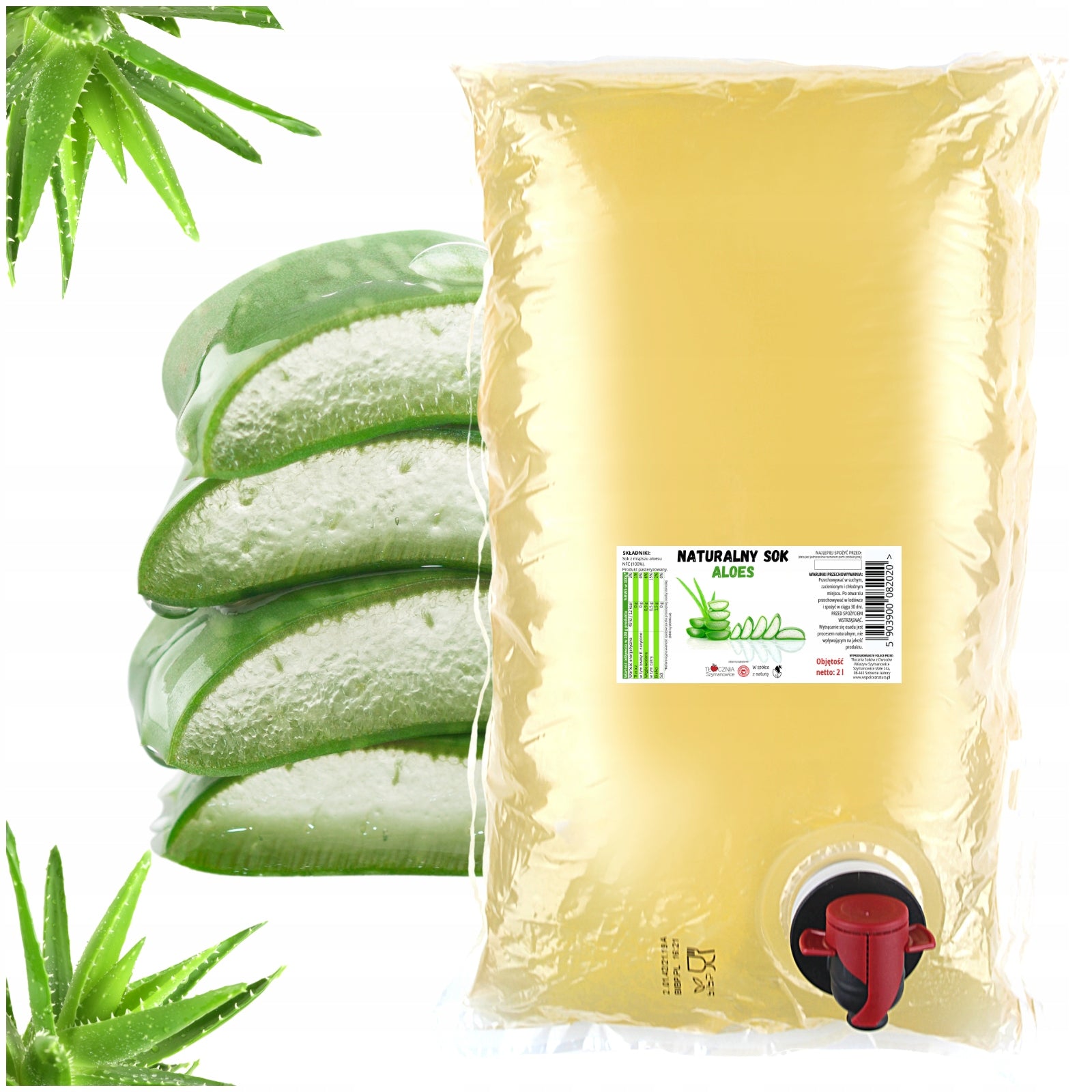 ALOE VERA JUICE Cold Pressed Aloe Vera 100% NFC 2L Pressing Plant Szymanowice