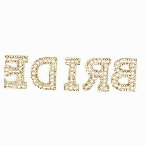 ALPHABET PATCHES SHINY STRAS SELF-ADHESIVE BEADS FOR CLOTHES
