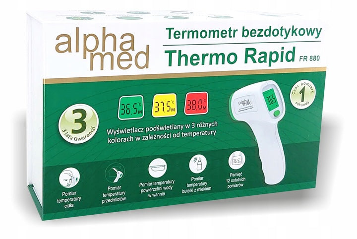 ALPHAMED THERMO RAPID FR880 NON-CONTACT THERMOMETER Brand Alphamed