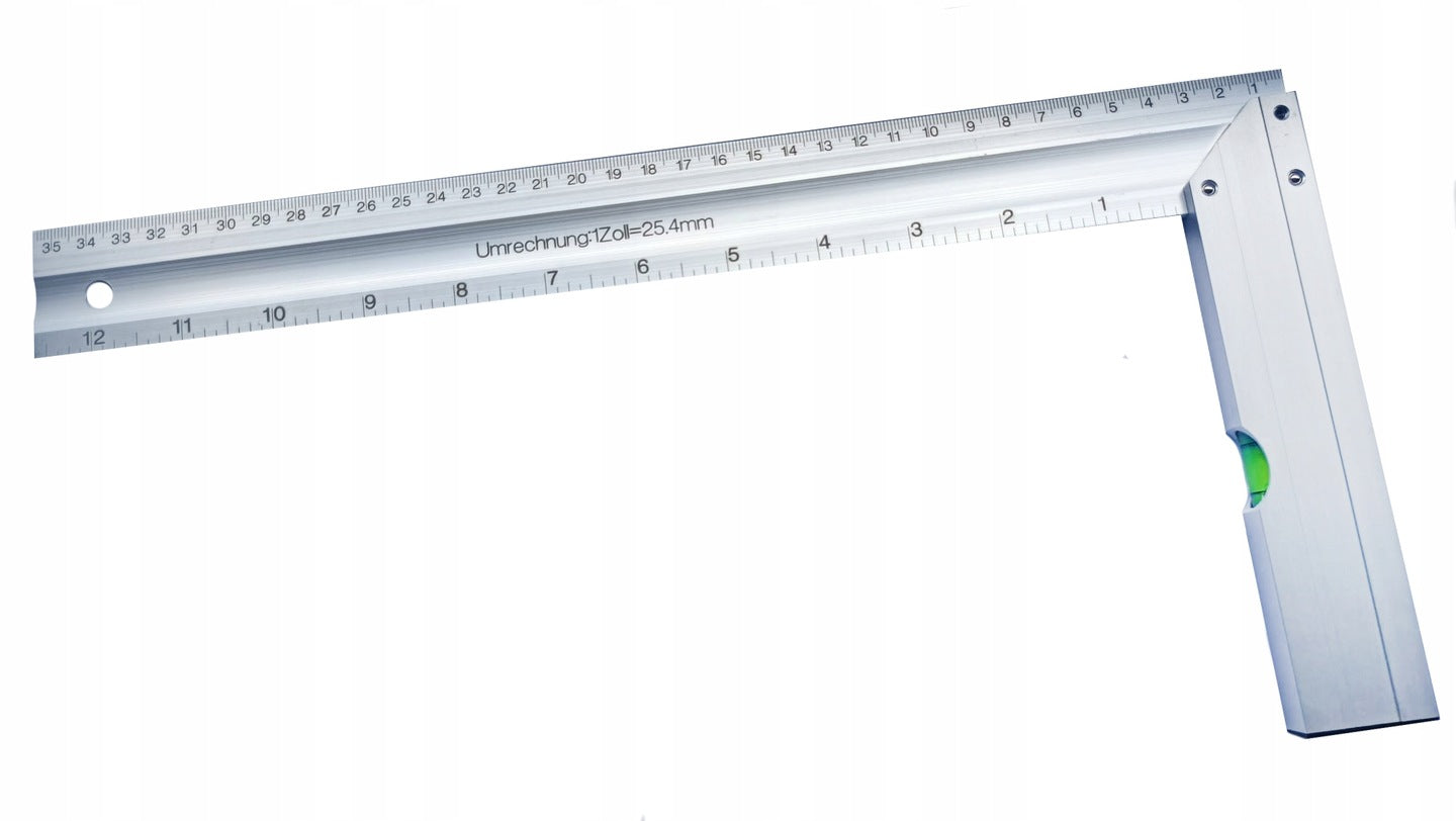 ALUMINIUM ANGLE WITH LEVEL GAUGE 350 MM Manufacturer code TA4107 kątownik stolarski