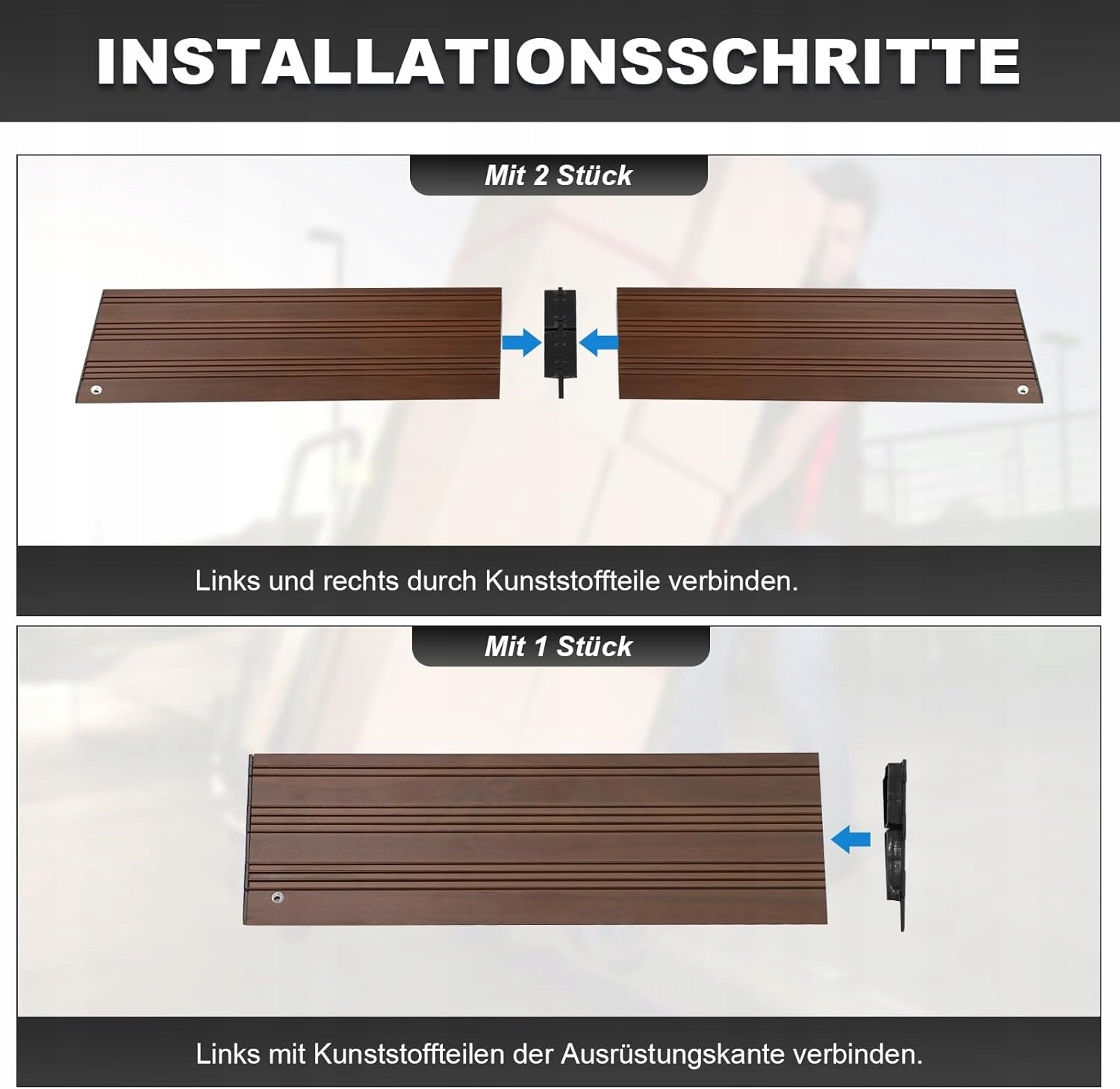 ALUMINIUM CURB RAMP BROWN 80X25,6X5 1000KG TROLLEYS DRIVEWAY THRESHOLDS Manufacturer code BR80X26