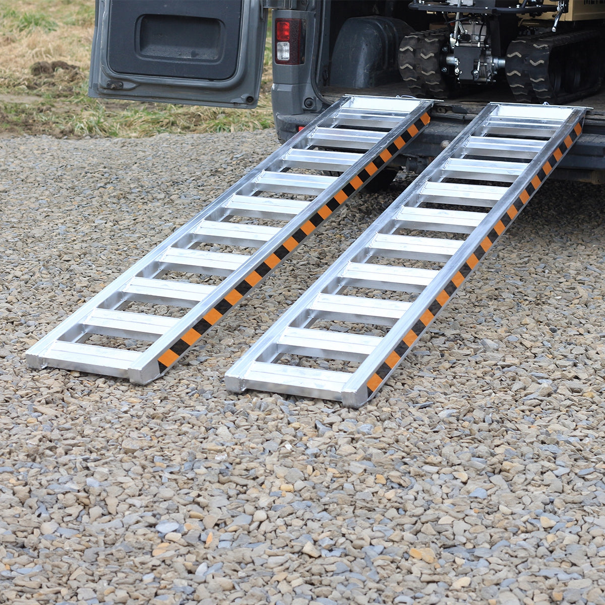 ALUMINIUM RAIDS FOR EXCAVATOR 2 TONS RAMP WIDTH 40CM x 2,5 SET OF 2 PCS. Brand Meyer