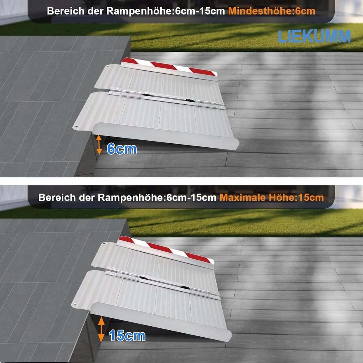 ALUMINIUM RAMP INRUN 61X72X5 TROLLEYS BICYCLES 300KG STAIRS CURBS Manufacturer code MR2