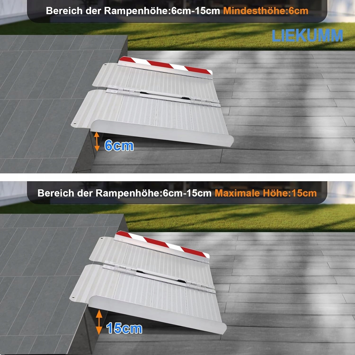 ALUMINIUM RAMP INRUN 61X72X5 TROLLEYS BICYCLES 300KG STAIRS CURBS Manufacturer code MR2