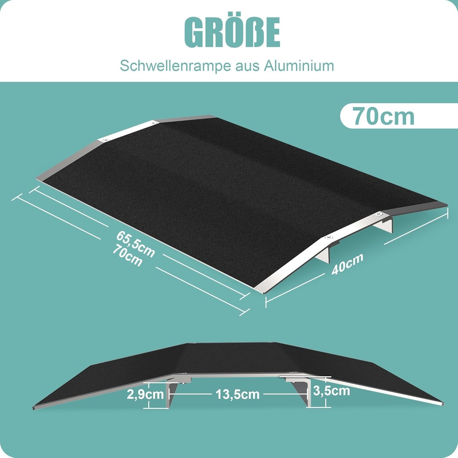 ALUMINIUM RAMP THRESHOLD 70CM 300KG TROLLEYS BICYCLES PALLETS WAREHOUSE INRUN Brand Luka