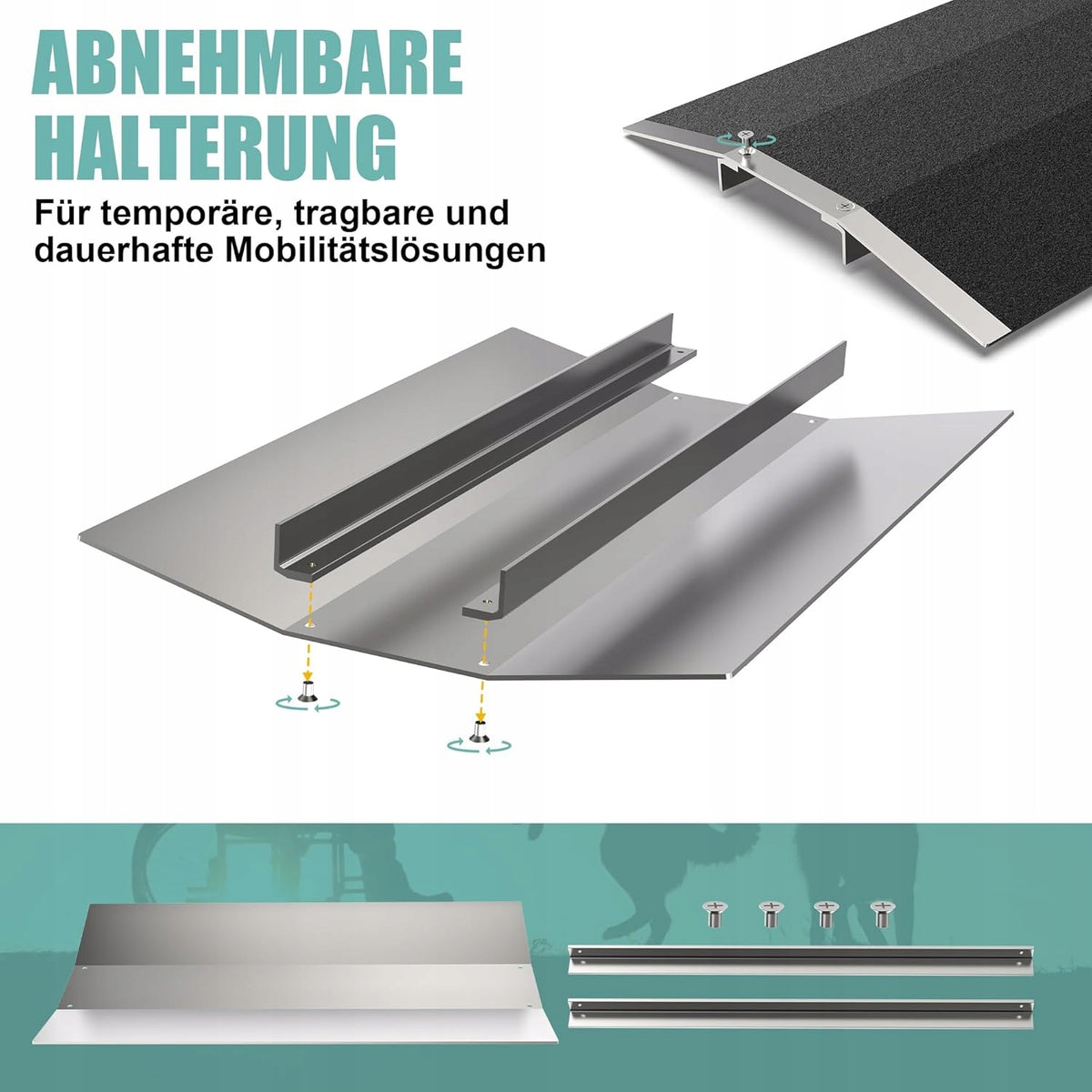 ALUMINIUM RAMP THRESHOLD 70CM 300KG TROLLEYS BICYCLES PALLETS WAREHOUSE INRUN Manufacturer code L70300