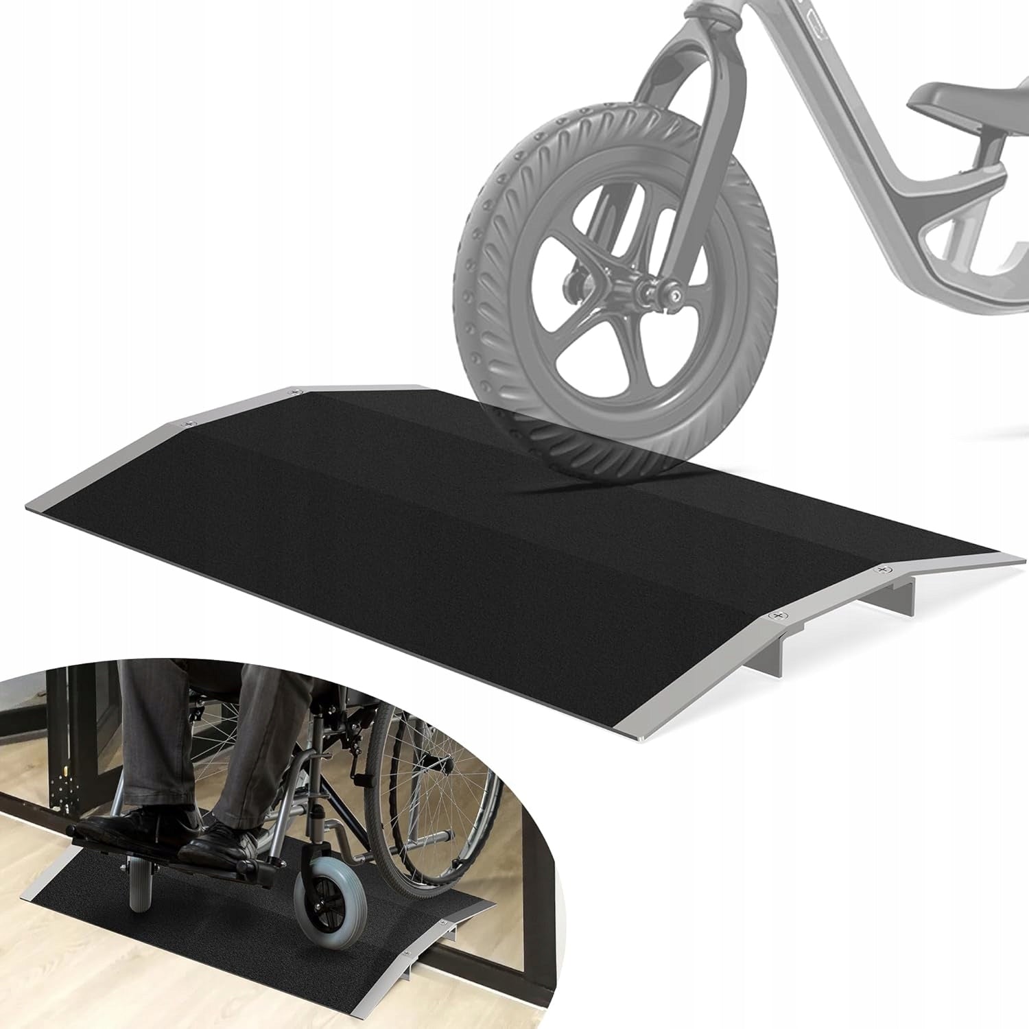 ALUMINIUM RAMP THRESHOLD 70CM 300KG TROLLEYS BICYCLES PALLETS WAREHOUSE INRUN