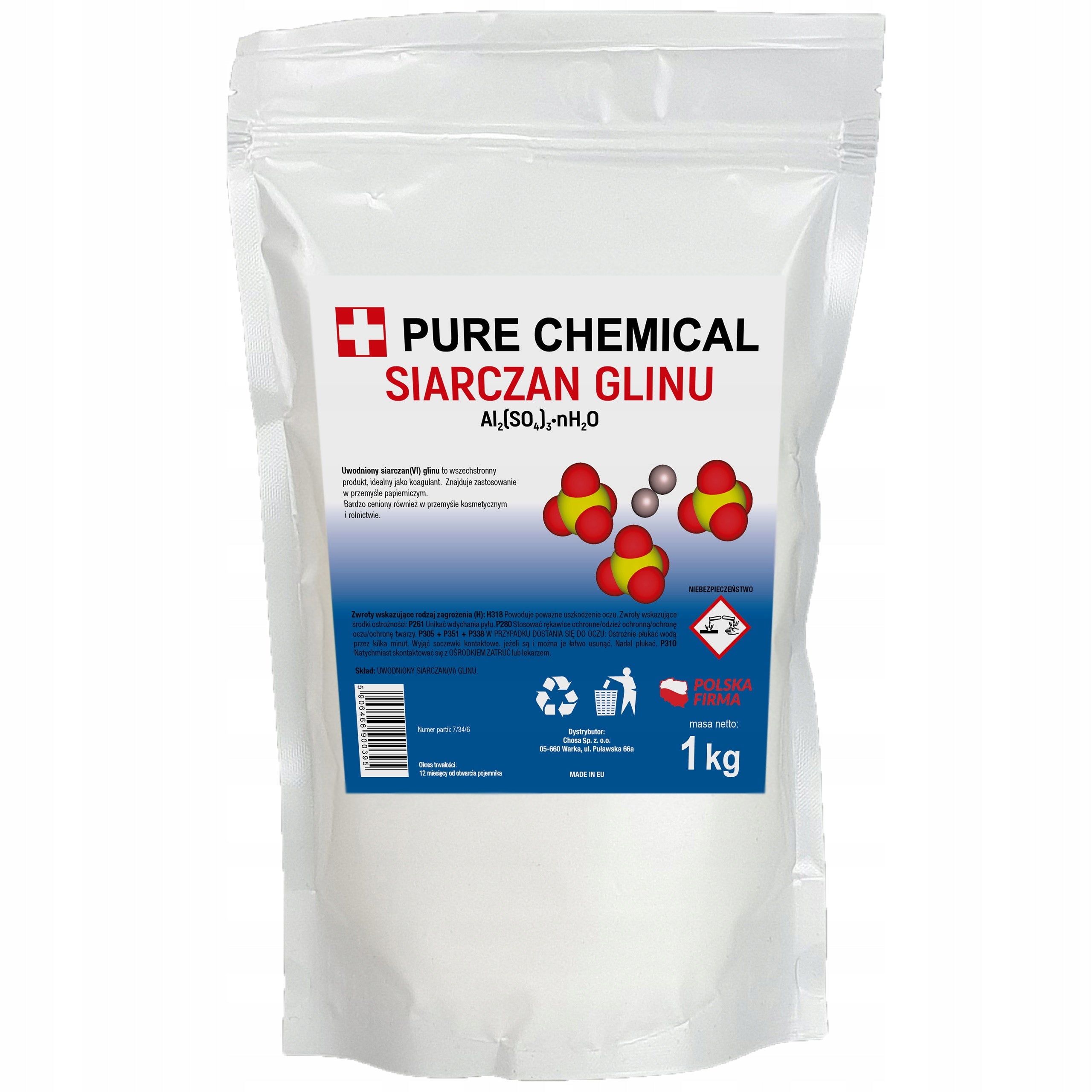 ALUMINIUM SULFATE PURE BLUE HYDRANGEA LOWERS pH 1kg Manufacturer Pure Chemical