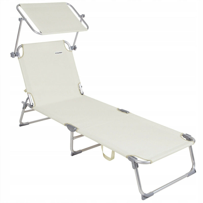 ALUMINIUM SUN LOUNGER WITH ROOF ADJUSTMENT