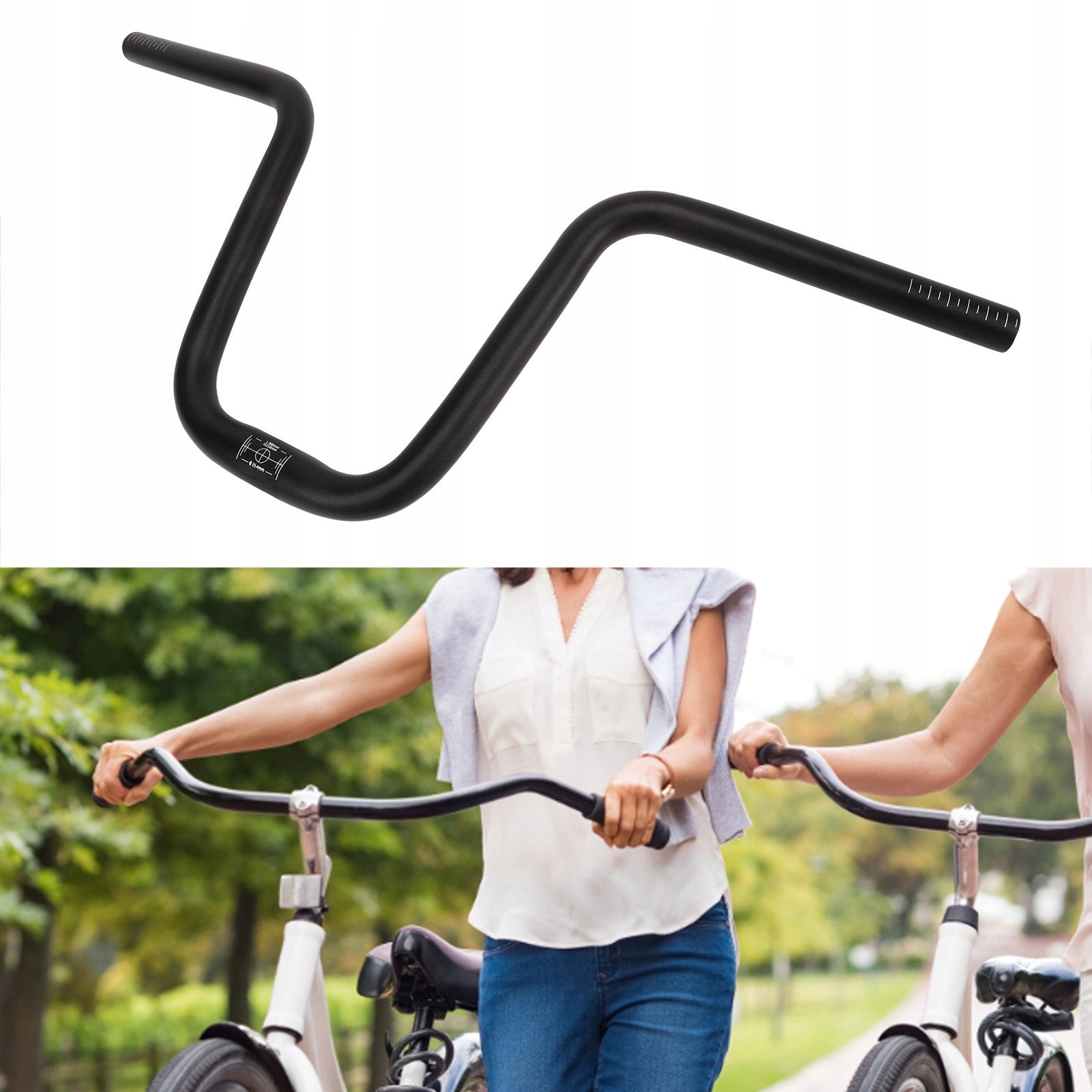 ALUMINUM ALLOY BICYCLE HANDLEBAR 580X210 MM PIPE DIAMETER 25,4 CM Manufacturer code 2716220255513