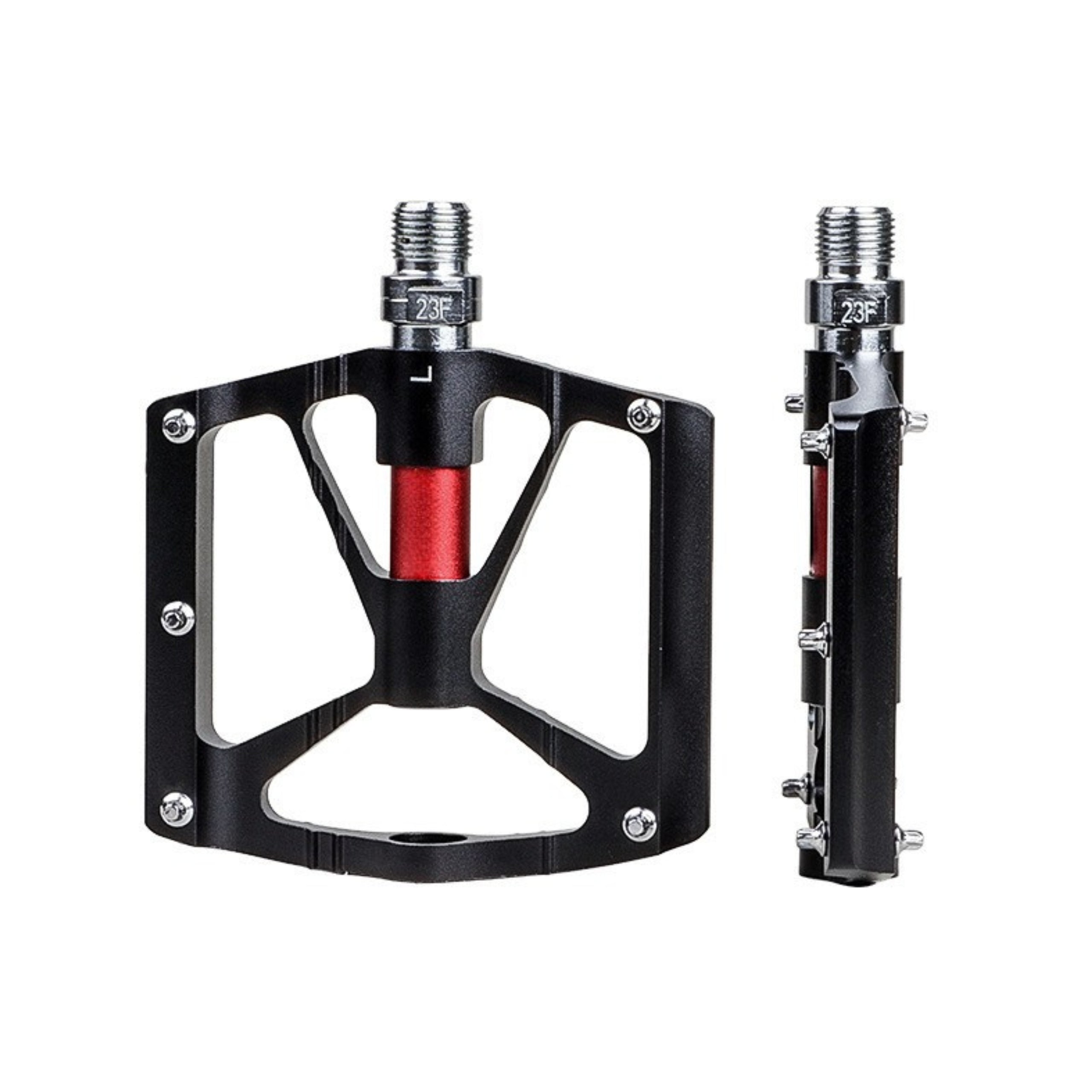 ALUMINUM BICYCLE PEDALS FOR BIKE PEDAL SET 2PCS BLACK Brand Gearox