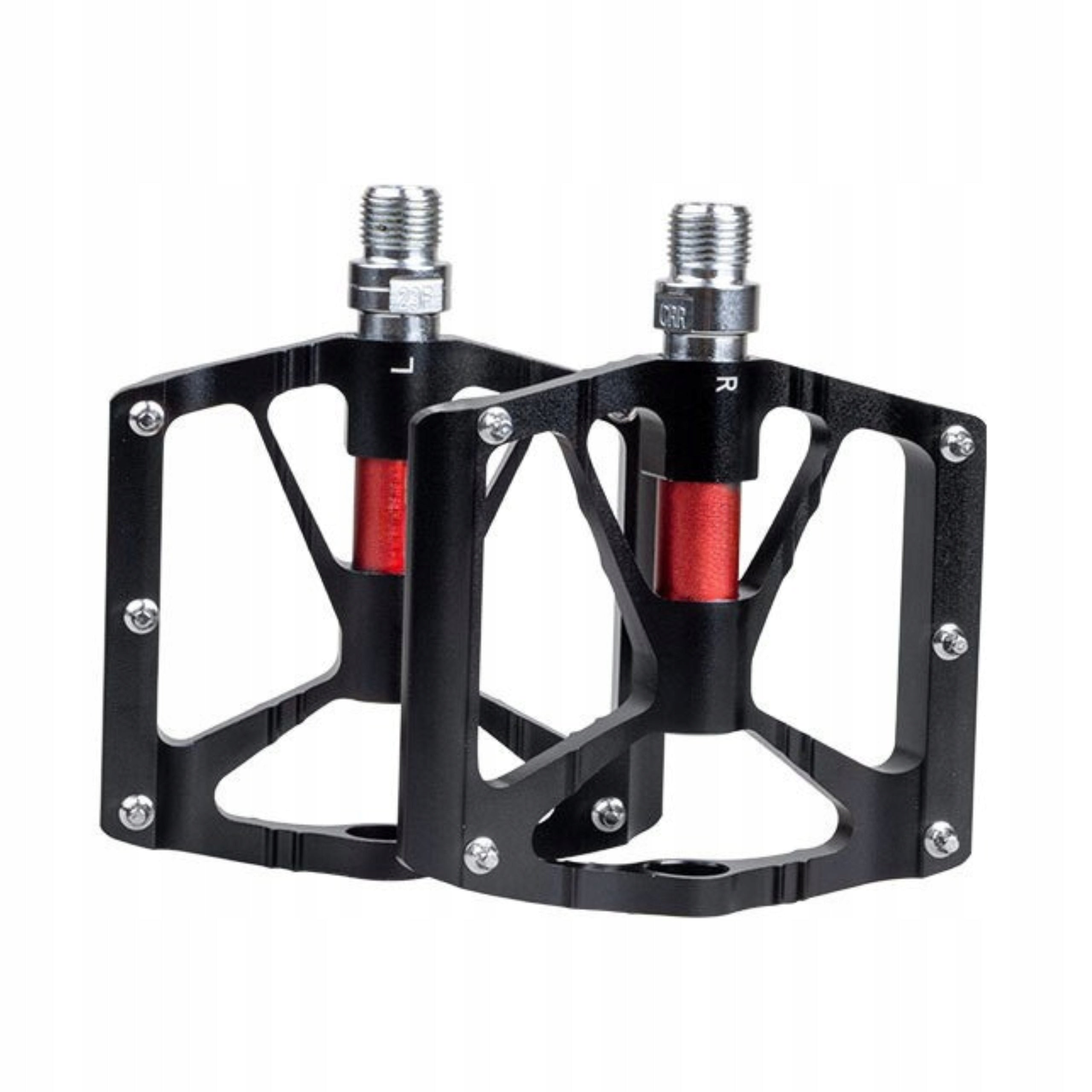 ALUMINUM BICYCLE PEDALS FOR BIKE PEDAL SET 2PCS BLACK Color black