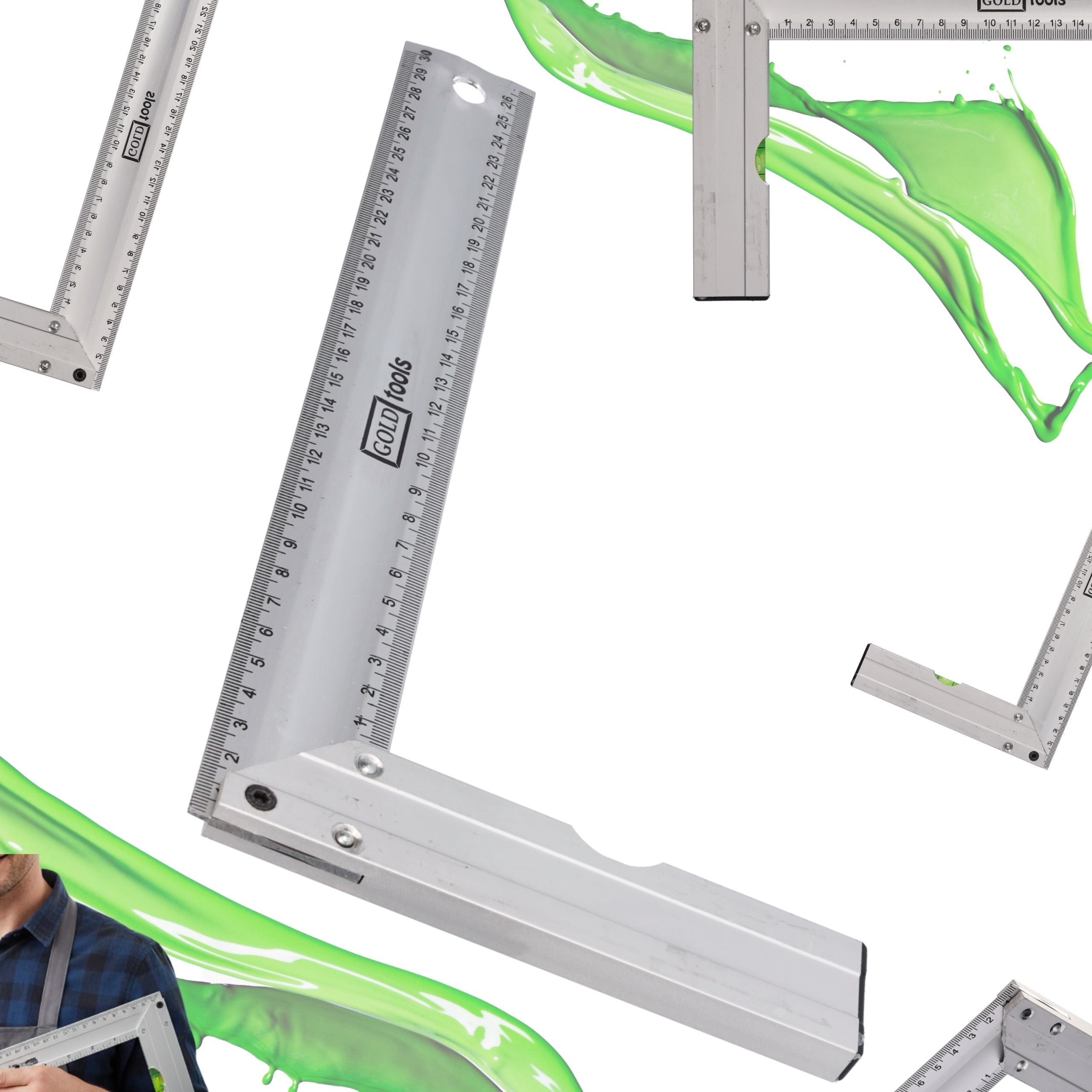 ALUMINUM CARPENTRY ANGLE WITH LEVEL PROFESSIONAL 300 mm