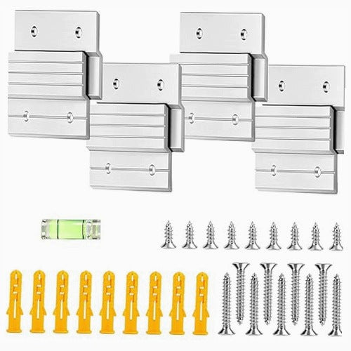 ALUMINUM CLAMPS FOR FIXING FRAME MIRRORS TO THE WALL SET OF 8 PCS.