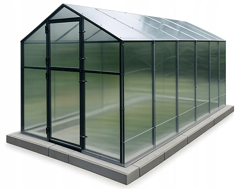 ALUMINUM GARDEN GREENHOUSE 12,6m2 POLYCARBONATE TUNNEL 210X606 PTF Manufacturer no brand