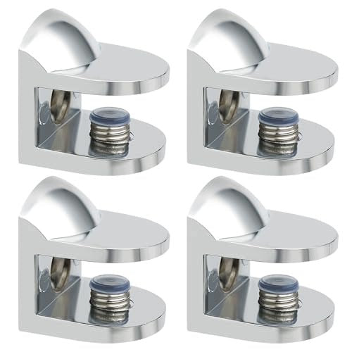 ALUMINUM GLASS CLAMPS FOR BATHROOM SHELVES 4 PCS HOME MOUNTING Brand no brand