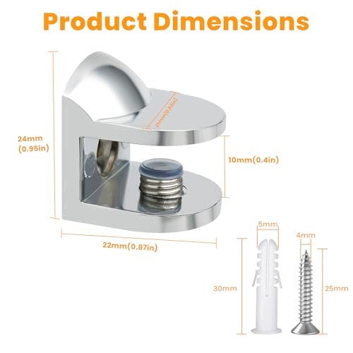 ALUMINUM GLASS CLAMPS FOR BATHROOM SHELVES 4 PCS HOME MOUNTING Manufacturer code SWC5908201142886