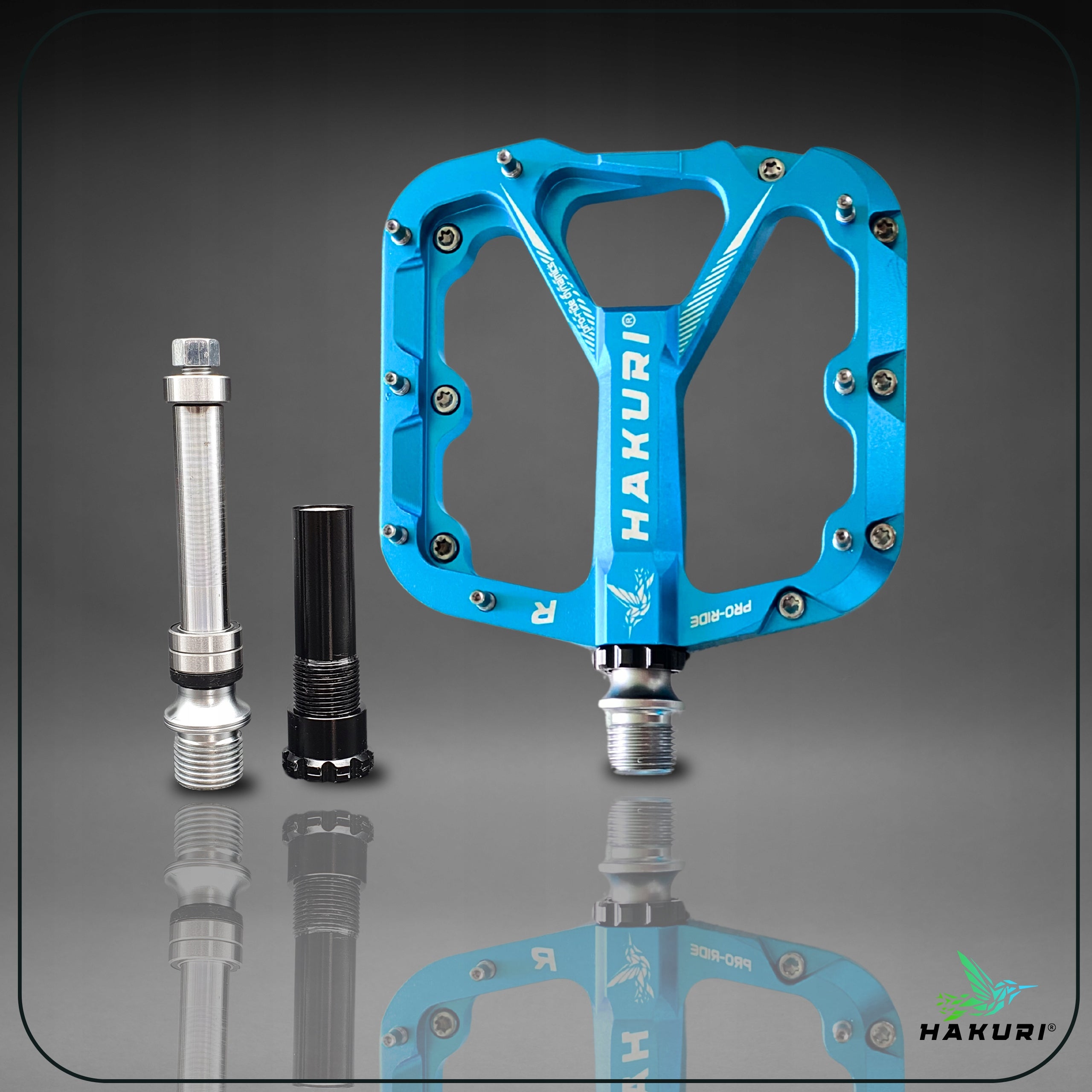 ALUMINUM PLATFORM BICYCLE PEDALS WITH PINS 3 MACHINE BEARINGS LIGHTWEIGHT Model PRO-RIDE DYNAMICS