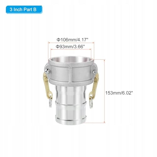 ALUMINUM QUICK COUPLER FOR HOSE NPT 7 6 CM 2 PCS Male for Home Manufacturer code Bez marki