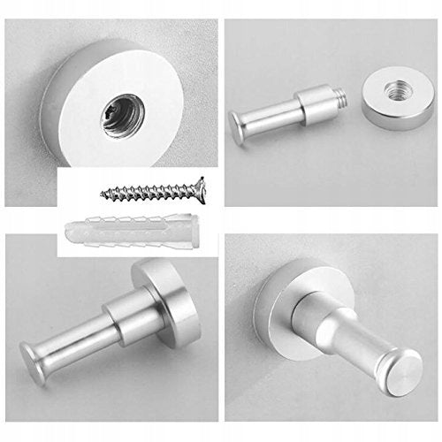 ALUMINUM SILVER WALL HOOKS FOR TOWEL CLOTHES SET OF 4 Manufacturer code Nieoznaczona