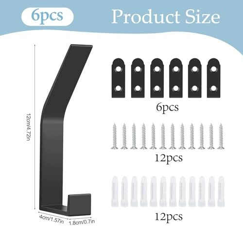 ALUMINUM WALL HANGERS FOR CLOTHES JACKETS COATS SET OF 6 Manufacturer code Bez marki