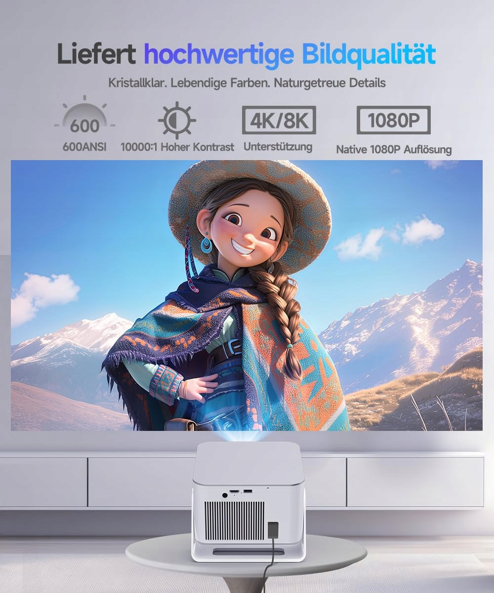 ALWTNIET Projector 4K 8K Full HD 1080P Android WiFi Bluetooth Heimkino Manufacturer code 801712