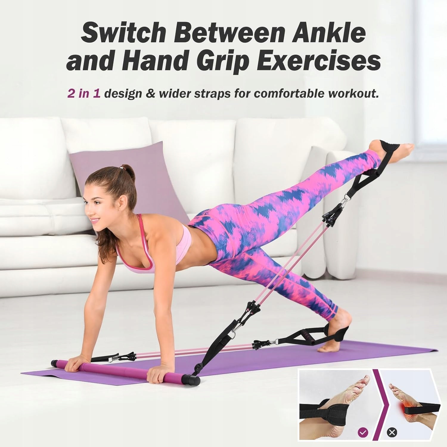 ALongSong Pilates Set with Elastic Resistance Bands Length 10 cm