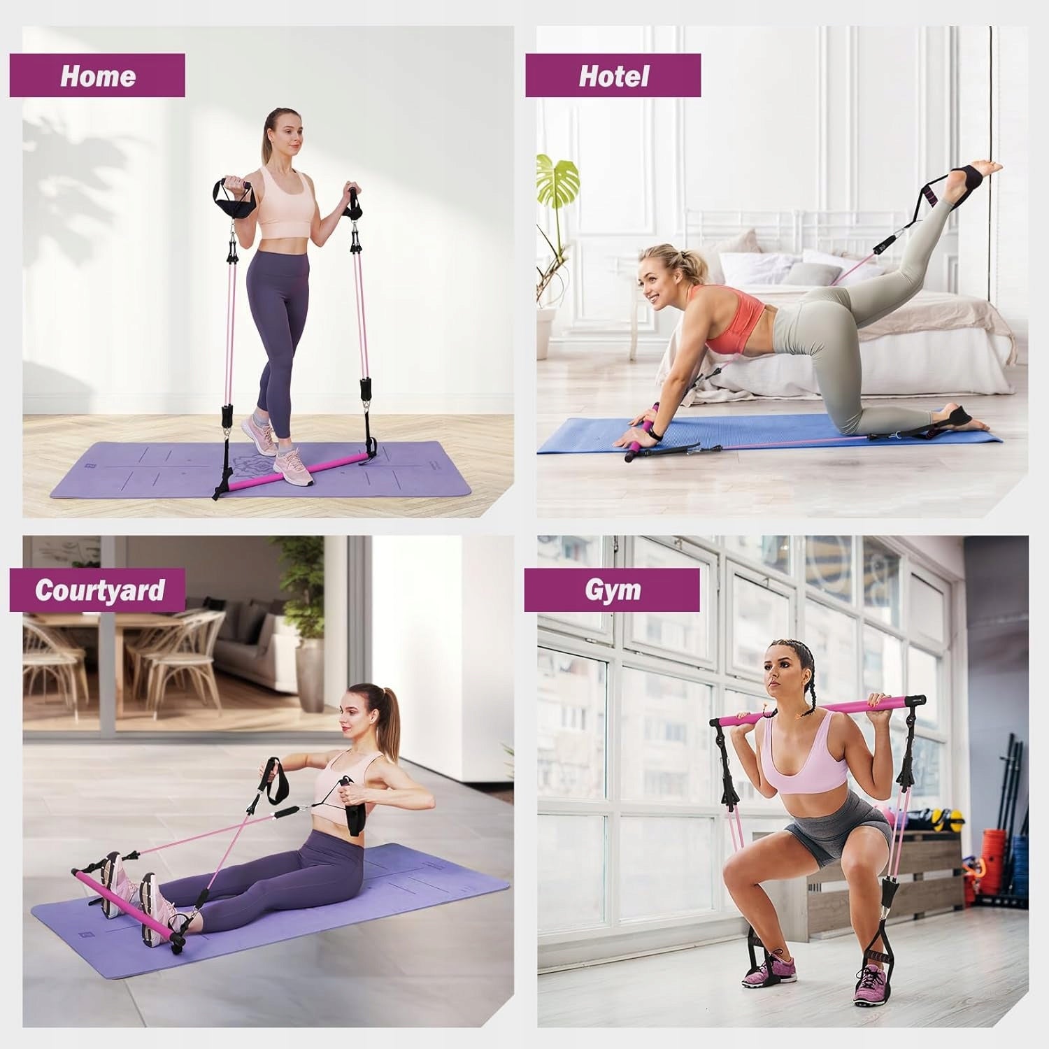 ALongSong Pilates Set with Elastic Resistance Bands Manufacturer code ALongSong