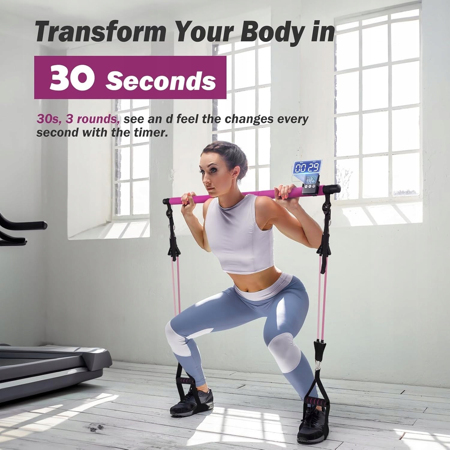 ALongSong Pilates Set with Elastic Resistance Bands Model Asef018